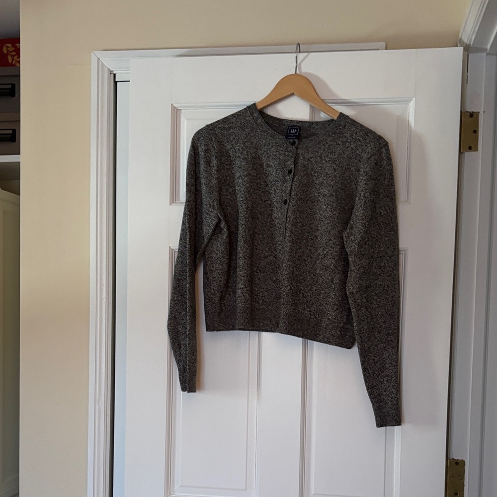 GAP Charcoal Knit Cardigan.  Runs small
